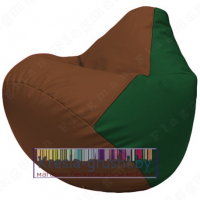 Бескаркасное кресло мешок Груша Г2.3-0701 (коричневый, зелёный)